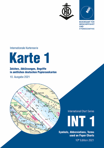 Duitse kaart 1 - Karte 1/INT 1 - Zeichen, Abkürzungen, Begriffe in amtlichen deutschen Papierseekart